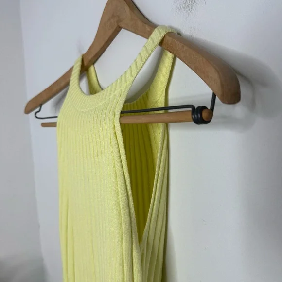 Anthropologie Canary Yellow Zadkine Ribbed Knit Sweater Tank Size XS Linen Blend - Picture 7 of 16